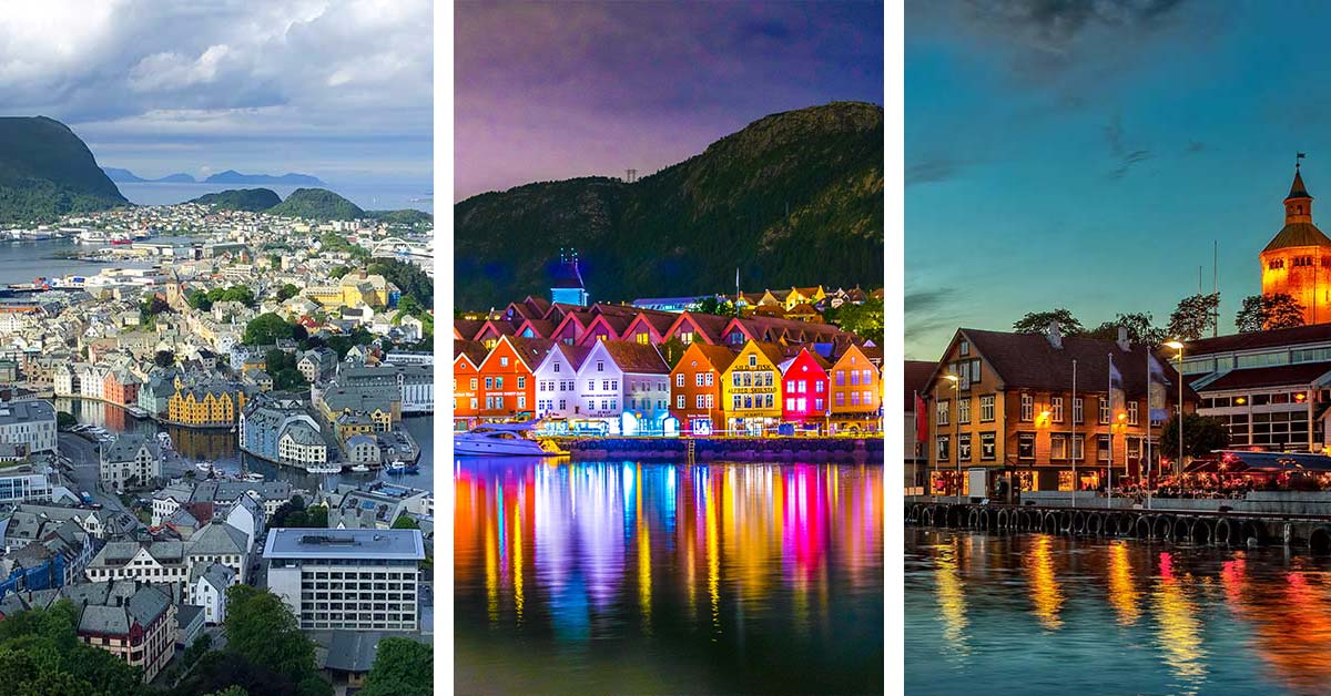 Ålesund, Bergen og Stavanger